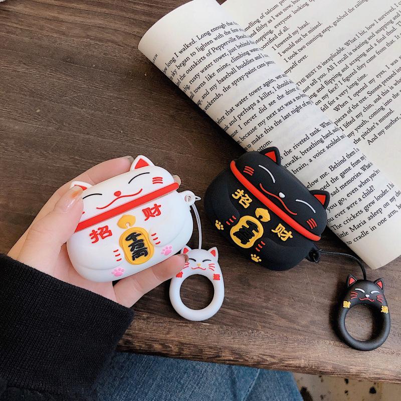 Funda Suave de Silicona para Auriculares Gato de la Suerte Bendición Para AirPods 4 Airpods 1 2 3 Pro Funda Cubierta Linda Para Airpods Pro2 Pro3