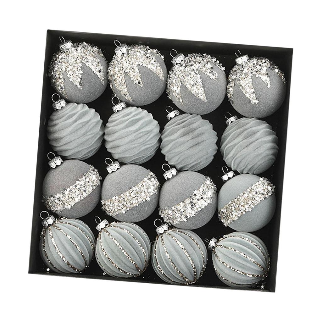 16 Pieces Velvet Christmas Balls,Sturdy,Elegant,Decorative,Hanging Christmas Tree Decor,for Festivals Wedding Party Xmas Tree