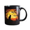 Personalized Black Cat Mug Ceramic Coffee Mug Double-Sided Printing Tea Cup Halloween Novelty Drinkware for Cat Lovers