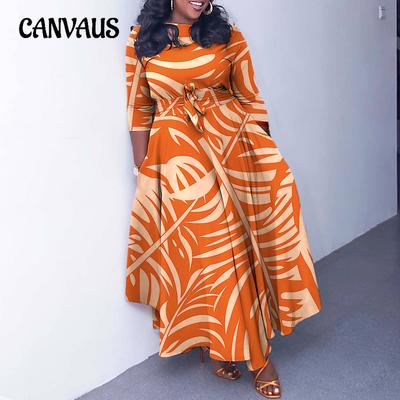 Spring and Autumn Women's Dress Fashion Temperament Tie Plus Size Long Dresses