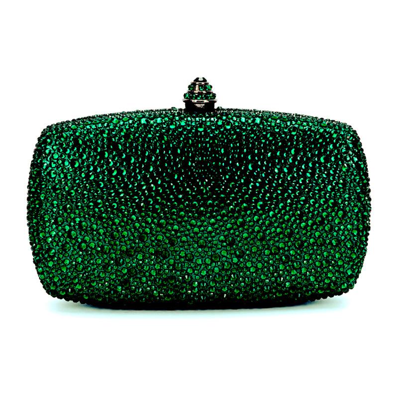 Evening Clutch Bags Green Bridal Clutches Bags Crystal Bridal Stones Purse Lady Party Wedding Rhinestone Women Shoulder Handbag
