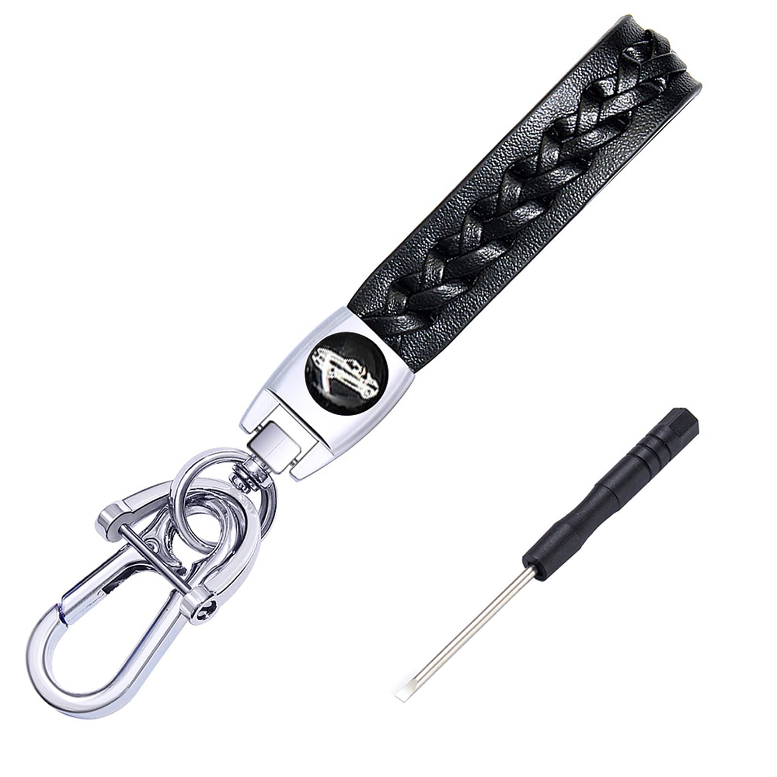 

[SAMCOS] Car Keychain Leather Braided Car Key Chain Key Ring Car House Key Bag Accessories Prevents Falling Off and Loss Prevention Keychain Meta