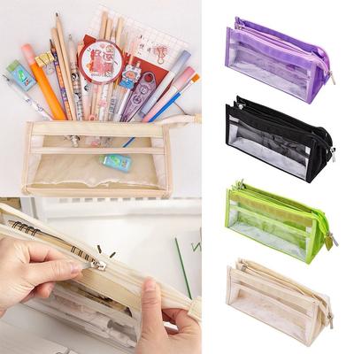 Trousse à crayons à six compartiments Pochette transparente à fermeture éclair Nouveau sac de maquillage Étudiants