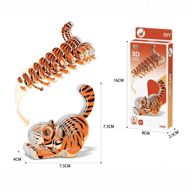 1 Zestaw Edukacyjne Zabawki Montessori Dla Dzieci Zabawna Ręczna Montaż DIY Model Trójwymiarowy Zwierzę Puzzle 3D Z Papieru Zabawka Dla Chłopca Dziewczynki