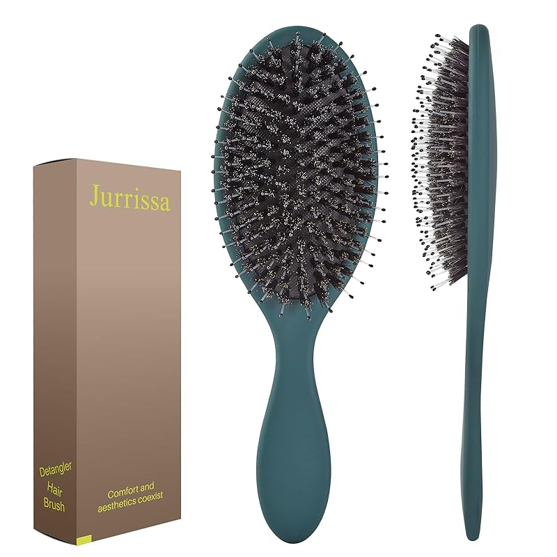 Boar Bristles Hair Brush for Women and Men, Detangling Hair Brush for Smoothing Massage Add Shine, Nylon&Boar Bristles Detangler brush for Hair