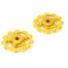 2pcs Aluminum Alloy 11T CNC   Wheel Rear Derailleur Pulley For   Bike(black+red)