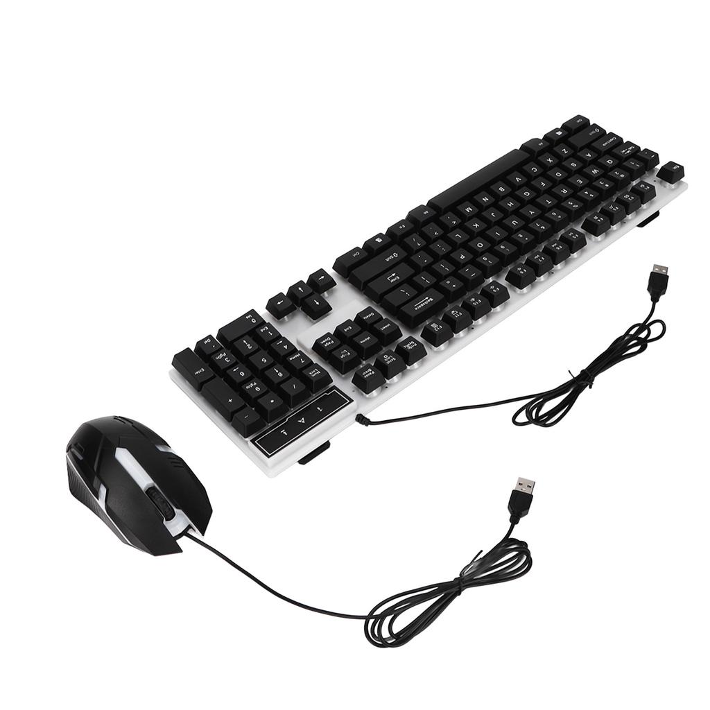 104 Key Keyboard Mouse Set Backlight USB Colorful Ergonomic Stable Backlit Keyboard Mouse Combo