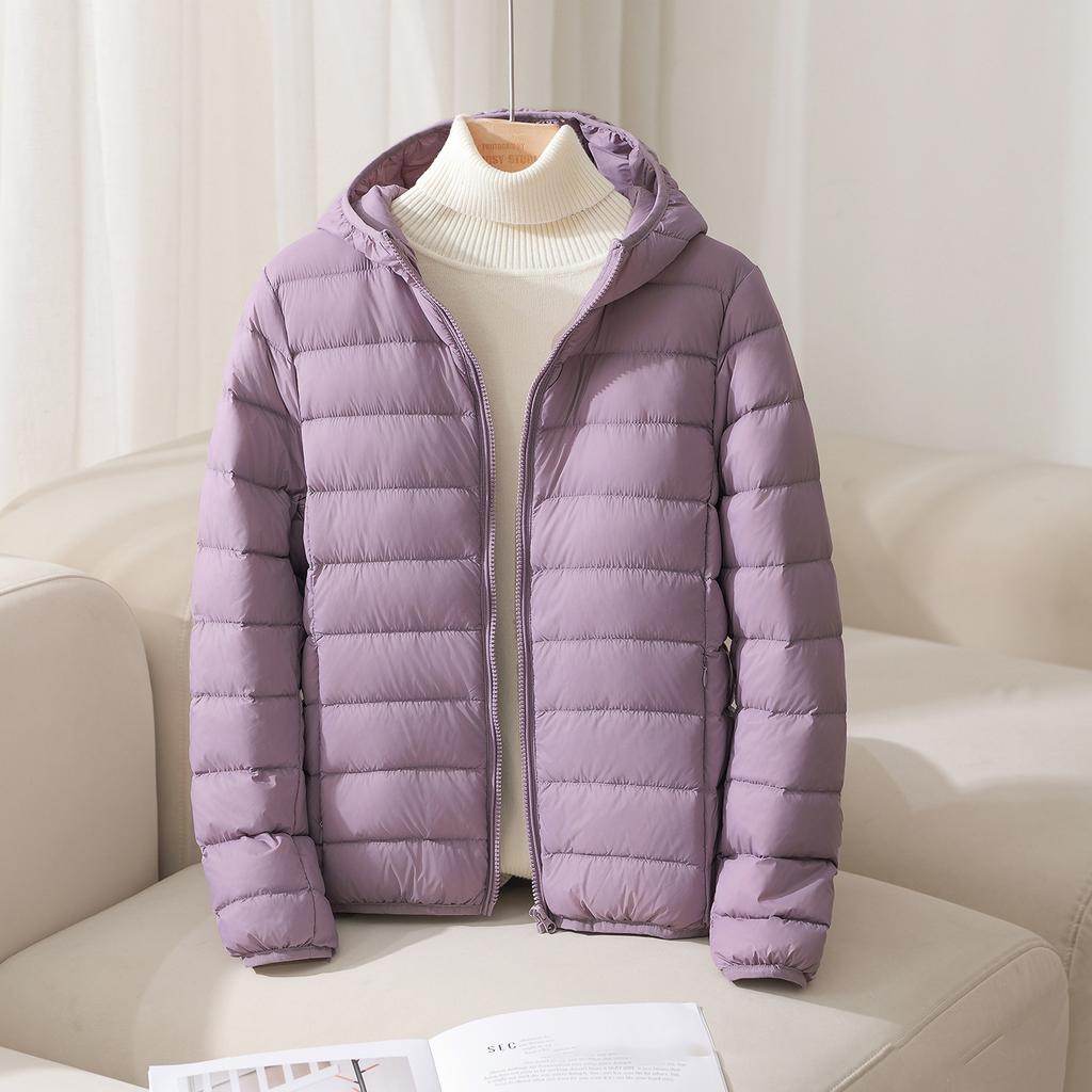 Women's Autumn and Winter Down Jacket Elegant Age-reducing Simple Fashion Commuting Warm Hooded Down Jacket