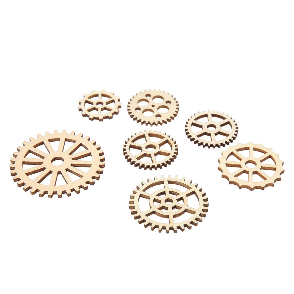 120Pcs Wooden Gear Embellishments Delicate Lightweight Gear Decoration Wood Slice Ornament