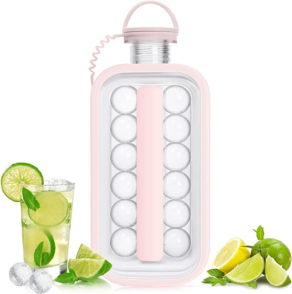 2 In 1 Portable Folding Ice Ball Maker Kettle Ice Hockey Pot Whiskey Cocktail Ice Cube Mold Freezer Making Mold Kitchen Tool