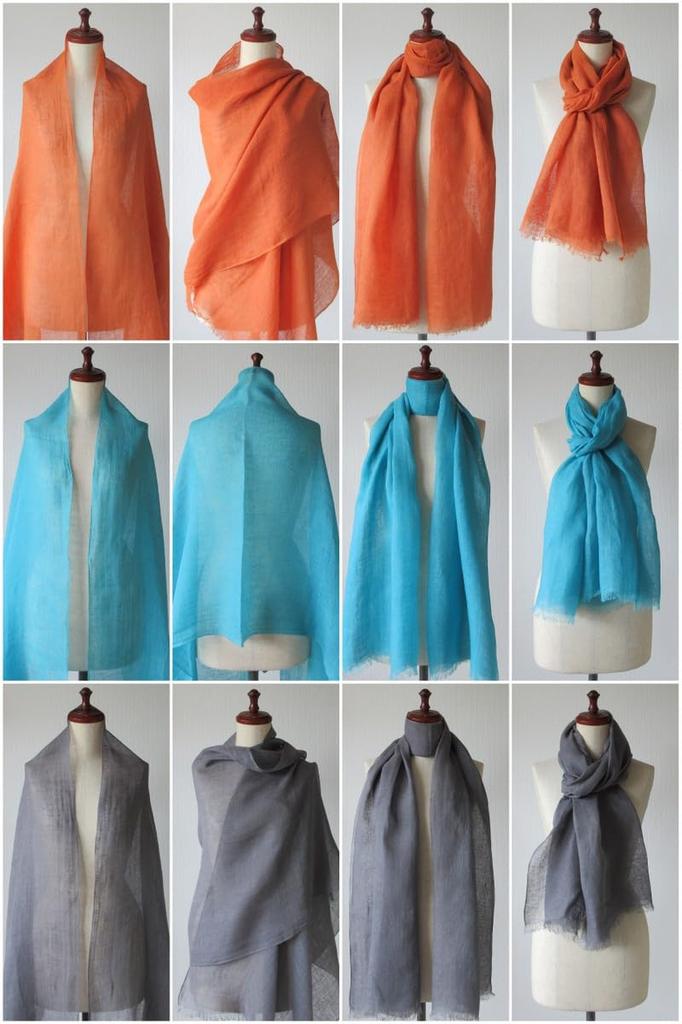 All Over the Linen Gauze Yellow [.a World] 100% Stole, Large, Women's,