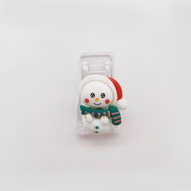 Transparent Christmas Cartoon Stationery Clip: Cute Sealing & Postcard Clip for High-Value Learning Supplies