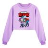 4093 Felpa Casual a Maniche Lunghe Stile Corto Stampata Brawl Stars per Bambine e Ragazze