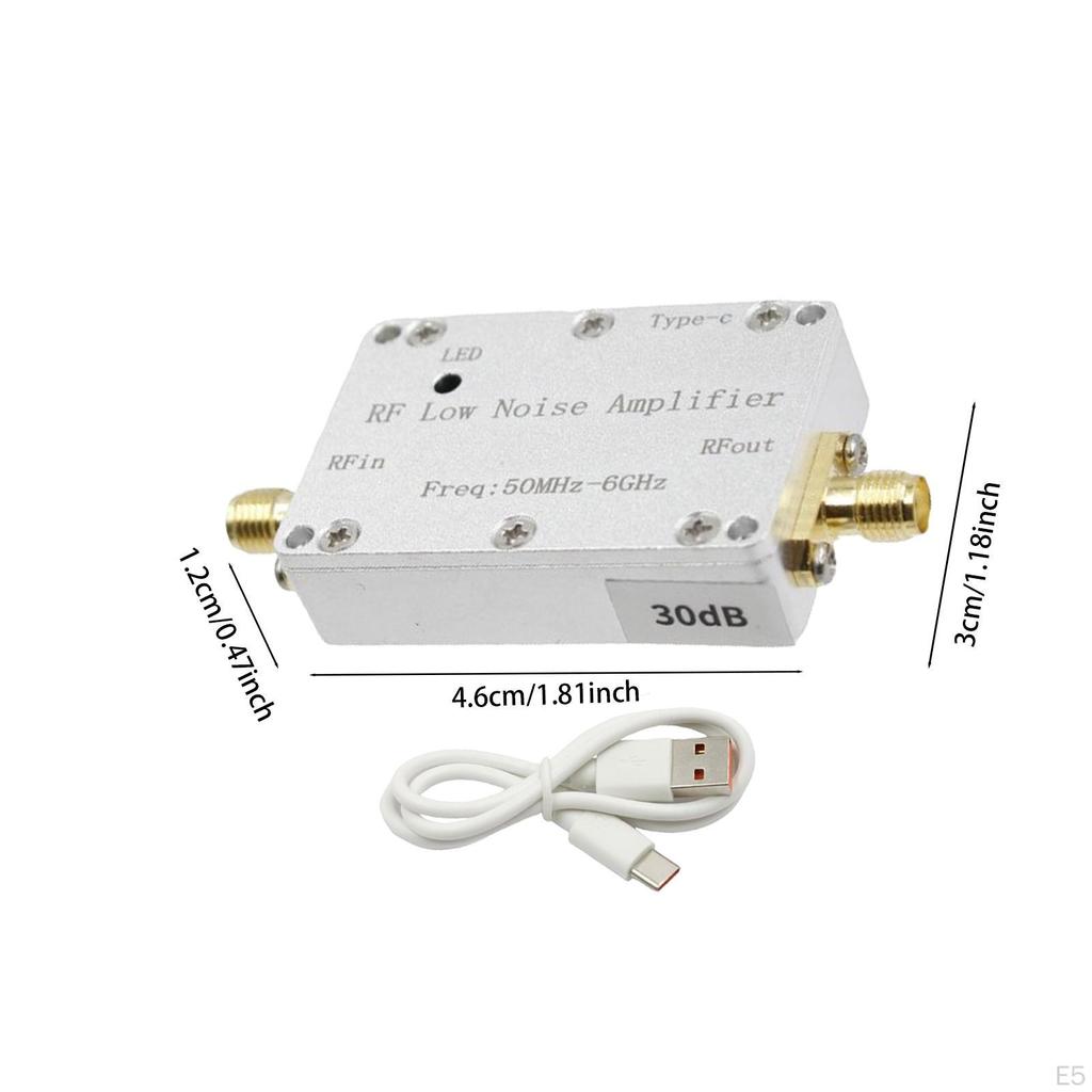 50M-6GHz RF zesilovač s rozhraním typu C z hliníkové slitiny s nízkou hlučností