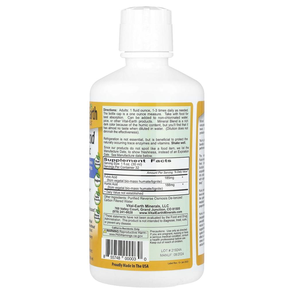 Mineral Blend Fulvic Acid-Humic Acid, 946 Ml (32 Fl Oz)