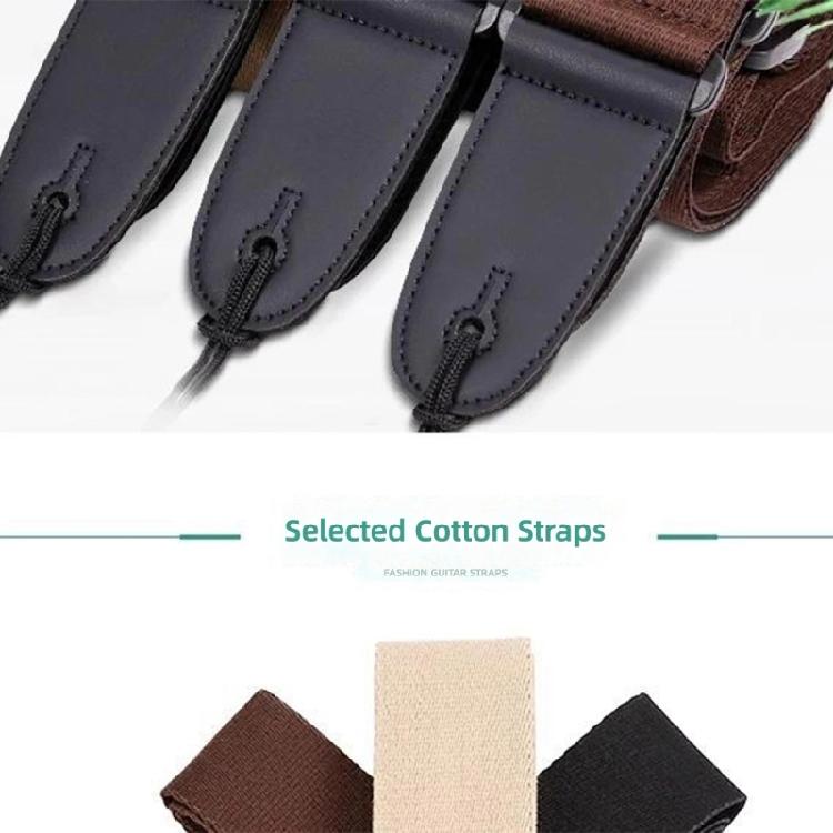 Adjustable Guitar Strap with Guitar Pick Holder for Guitar Bass 2 Inch Width Comfortable Cotton Guitar Shoulder Strap