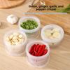 Refrigerator Small Ingredients Round Vegetable Preparation with Lid Drain Kitchen Onion, Ginger and Garlic Cooler
