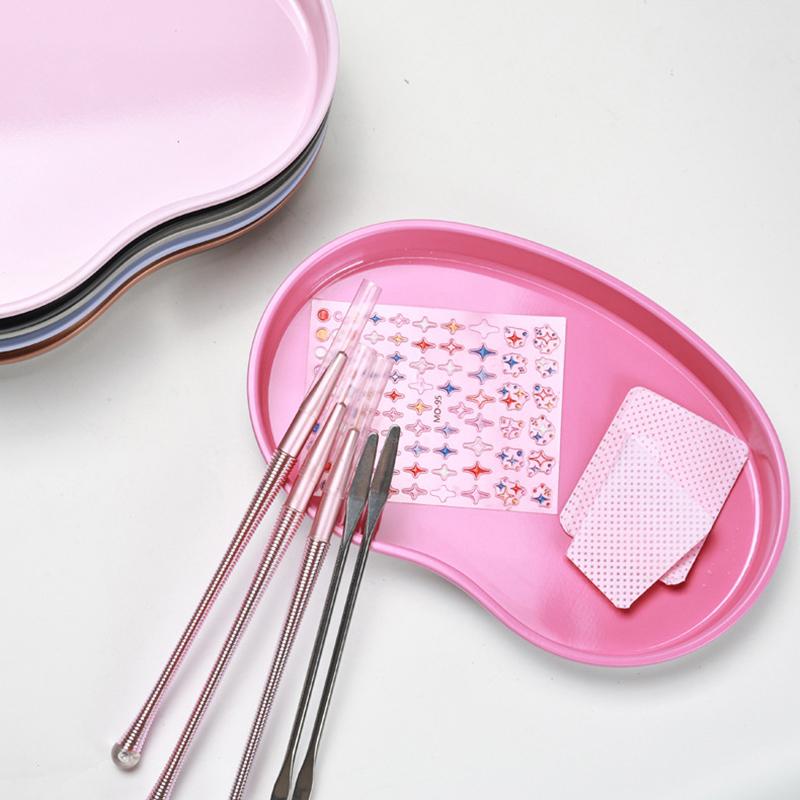 1Pcs Stainless Steel Nail Art Equipment Plate Doctor Surgical Dental Tray False Nails Dish Tools Cosmetic Storage Tray