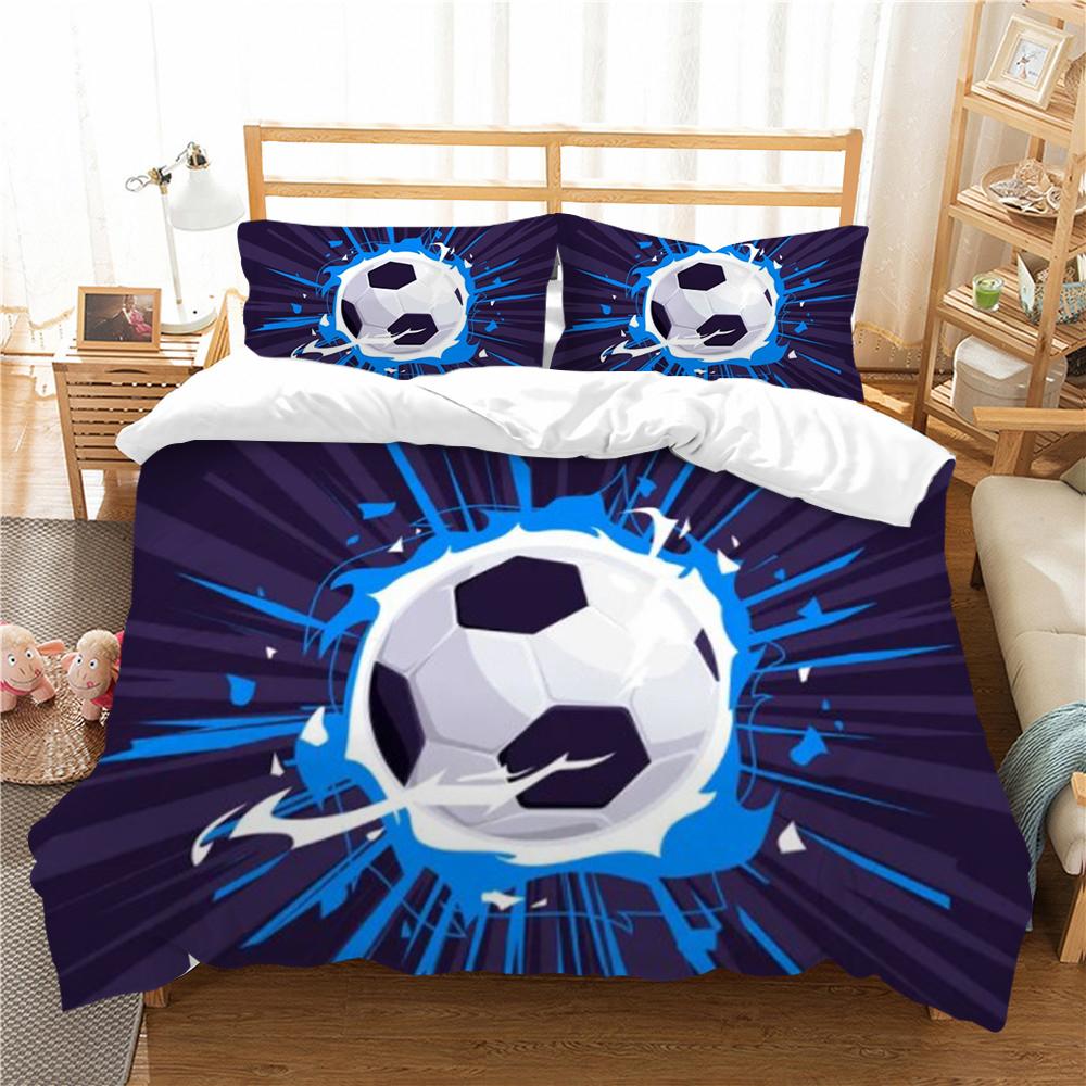 

Комплект пододеяльников королевского размера с наволочкой, высококачественное домашнее постельное белье, винтажное постельное белье, костюм с 3D футбольным принтом EU Single 135x200cm
