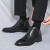 Fashion Fashion Zipper Mens Ankle Boots Casual Slip On Male Walking Booties 2025 New Leather Chelsea Boots Men High Top Shoes Botas