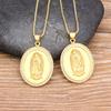 Nidin New Arrival 10 Styles Copper CZ Virgin Mary Necklaces For Women Men Crystal Necklace Long Chain Catholic Jewelry Gifts