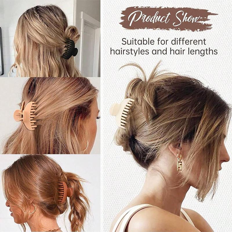 1pc hair clip with double teeth grip for women, simple matte ABS hair clip with small claws and headband decoration, hair clip