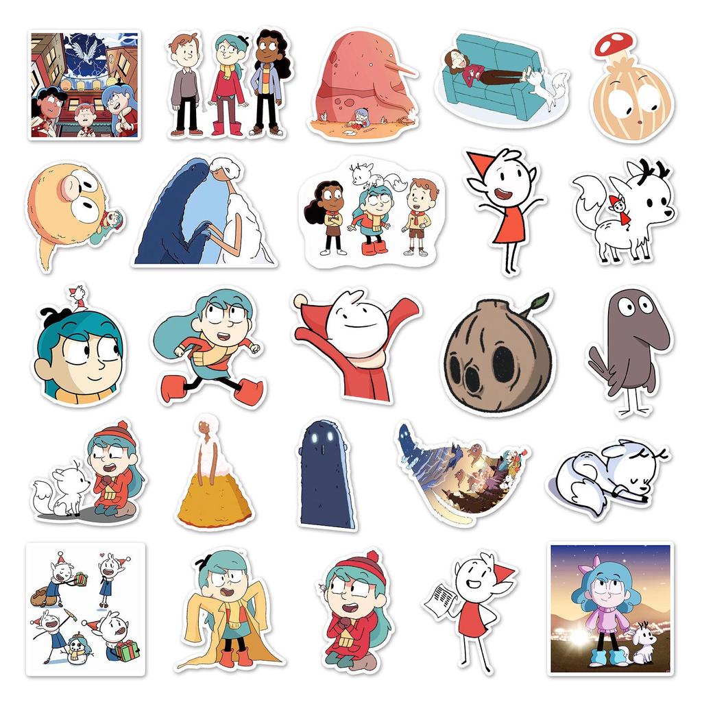 Hilda Girl Animation Stickers: 50-Piece Set for Notebooks, Luggage, and Decor