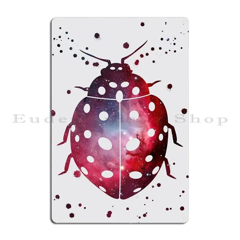 Ladybug Nebula Metal Plaque Wall Cave Club Create Designs Wall Cave Tin Sign Poster