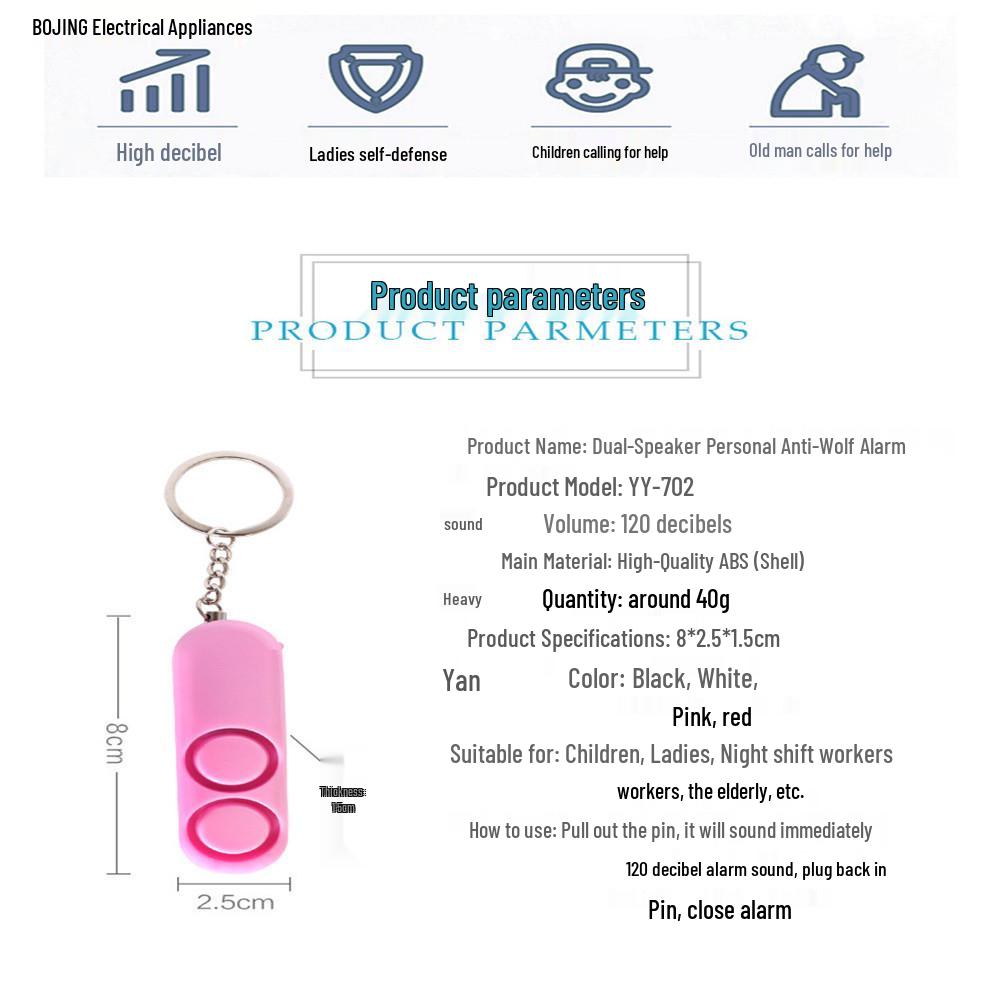 PLAPIE Alarm Spray: Anti-Wolf Safety Device with Dual Speakers for Night Run Self-Defense