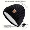 1PC Unisex Fleece Warm Knitted Wool Cap - Winter Ear Protection Design, 100% Polyester, Machine Washable