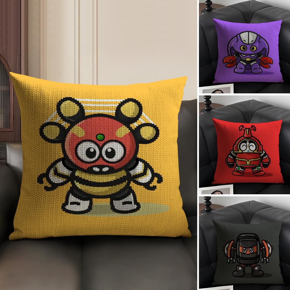 Classic Anime Bb-Robo Kabutack Pillow Case Natural Linen Organic Fabric Double-Sided Printing Sofa Home Decor Cushion Cover