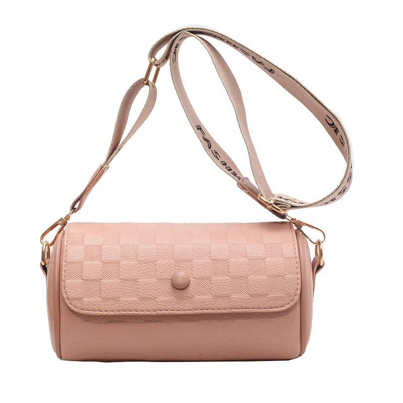 Fashion Cylinder Bag Women's New Wide Shoulder Strap Single Shoulder Messenger Bag