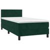 Boxspringbett mit Matratze Dunkelgrün 100 x 200 cm Samt