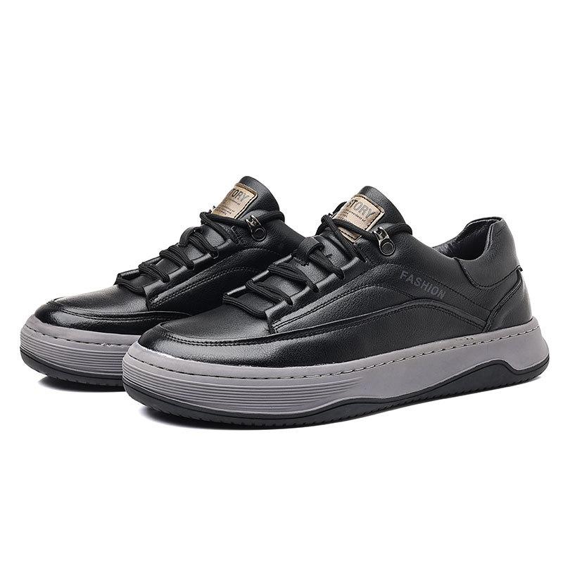 Men's Board Shoes Men's Leather 2025 Autumn New Casual Shoes Trend Soft Sole Sports Clown Versatile