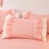 WOSTAR Pink Princess Style Duvet Cover Bed Sheet Pillowcase 2 People Luxury Double Bed Bedding Four-piece Set /queen/king Size