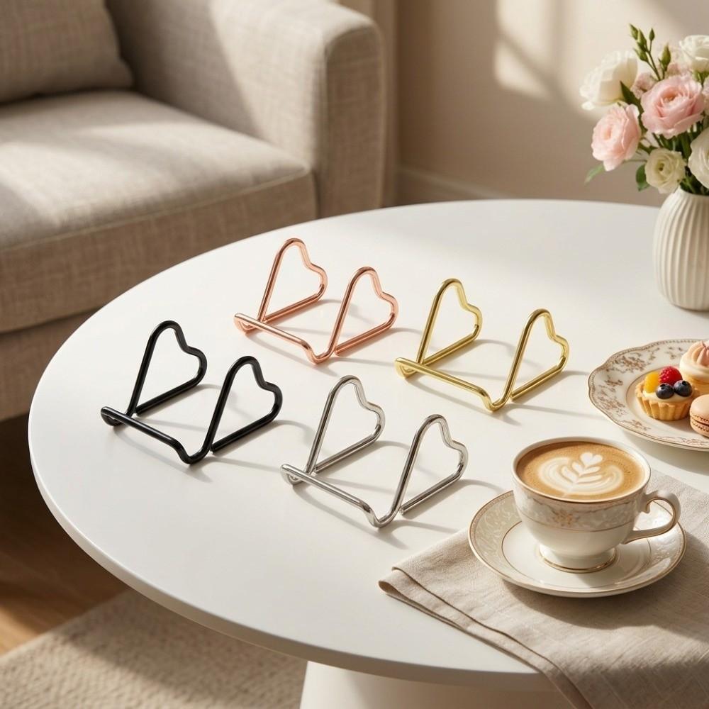 Multifunctional Business Card Holder Heart Shape Card Display Stand Name Card Stand Front Desk