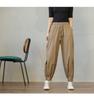 Women's Korean Style Cargo Harem Pants: Loose Fit, Elastic Waist, Plus Size, Ankle Banded, for Summer & Autumn.