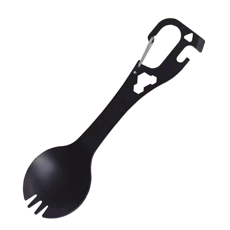 Multi-functional Travel Titanium Alloy Cutlery: Portable Stainless Steel Spoon, Picnic Fork, Bottle & Can Opener Multi-functional Spoon