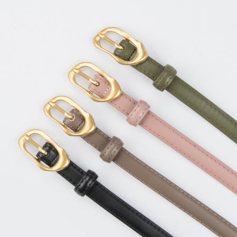 Genuine Leather Women's Thin Belt Cowhide Jeans Skirt Casual Pants Belt Belt Wide Waist Seal