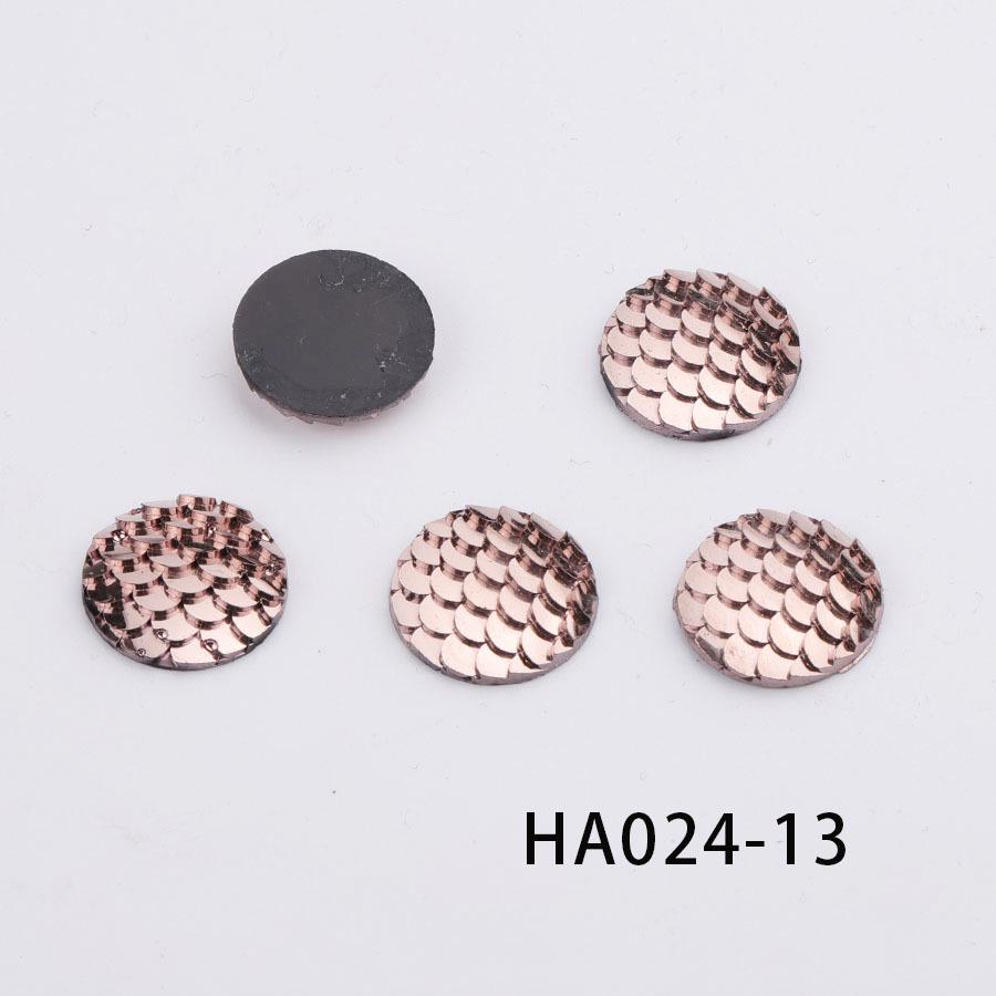 16MM DIY Jewelry Flat Resin Rhinestones: Round Fish Scale AB Color Patches