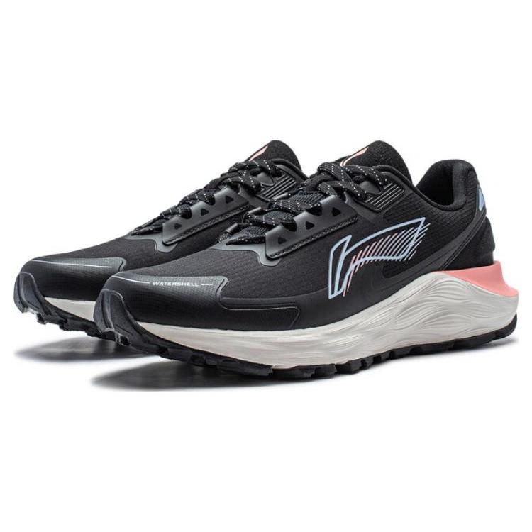Li Ning Yufeng Fabric Comfortable Cushioning, Wear Resistant Low top Running Shoes Women's Black ARST056-2