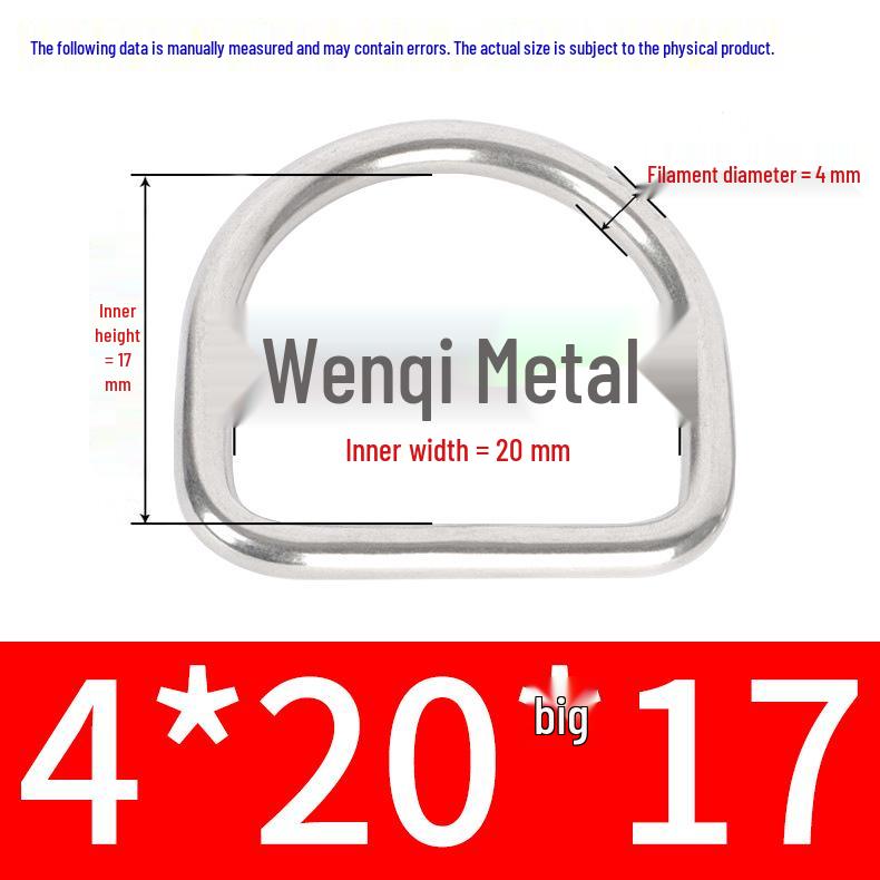 304 Stainless Steel Semi-circular D-Ring Bag Strap & Hat DIY Seamless Triangle Buckle.