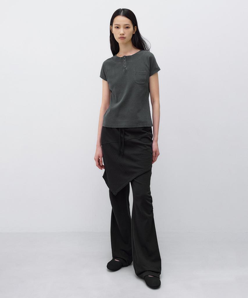 INSILENCE WOMEN Double Layered Cotton Pants Black