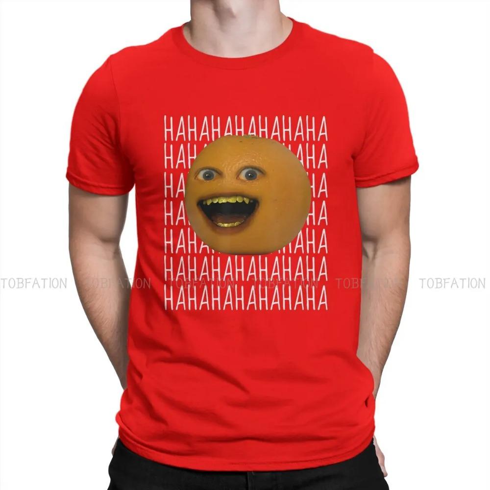 

Annoying Orange Ha Ha Ha Round Collar TShirt Fruit Fabric Classic T Shirt Man s Clothes Individuality Big Sale 6XL