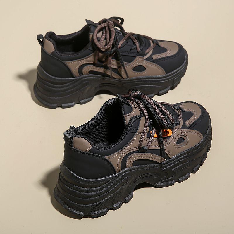 Women's Genuine Leather Waterproof Non-Slip Running Shoes - Dad Style, Soft Sole, Autumn Collection, Small Feet Fit.