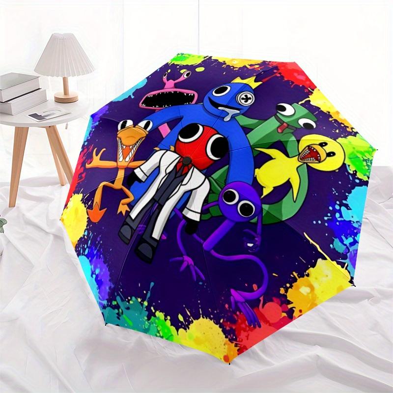 1 Stück Regenbogenfreunde Automatischer Faltregenschirm, Tragbares faltbares Design, 8-Speichen-Eisenrahmen, , Ganzjahres-Freizeit-Outdoor-Accessoire für Weihnachten Bir