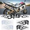 2Pcs Universal Motorcycle Motorbike Gas Tank Skull Flame Decals Sticker Decor