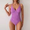 Women's Solid Swimwear Sense Bikini With Chest Pad No Steel Bra Swimwear