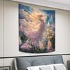 Enchanted Garden Tapestry  Vibrant Wall Hanging with Ethereal Woman and Flowers for Bedroom and Living Room Decor Perfect Gift