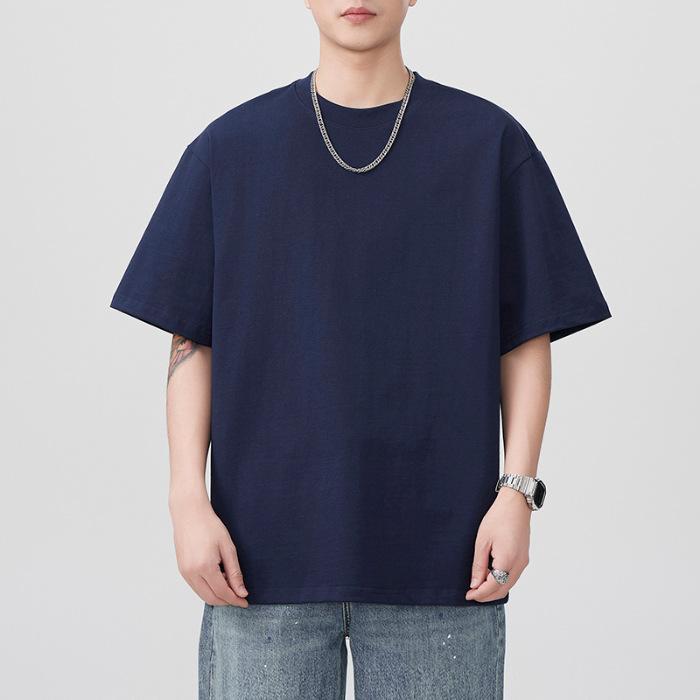 Summer Heavyweight 300g Light Board Pure Cotton Sleeve T-shirt Men's Loose Japanese Casual